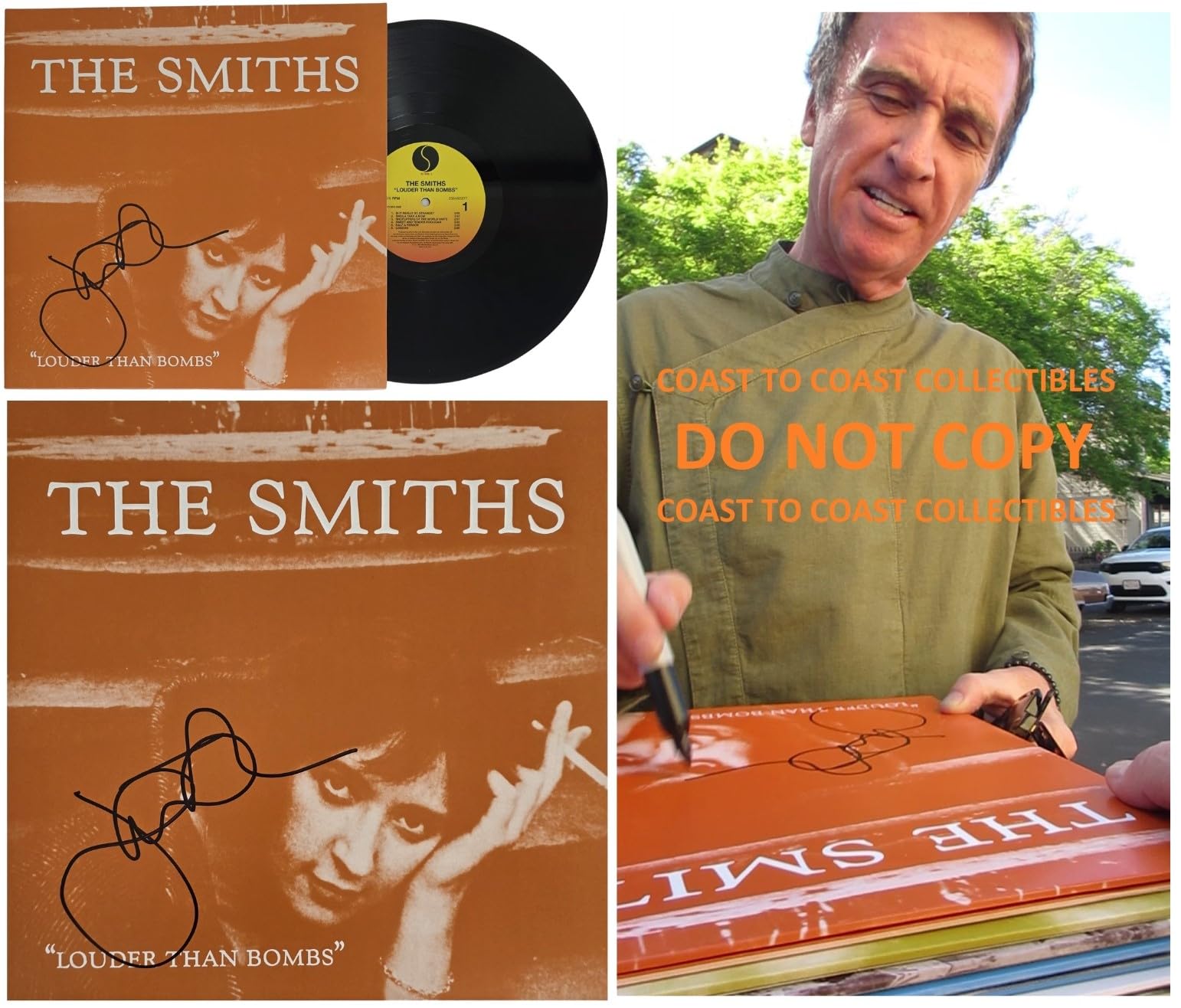Johnny Marr Signed The Smiths Louder Than Bombs Album COA Proof Autographed Vinyl Record