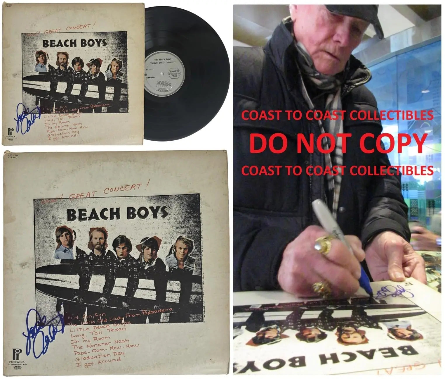 Mike Love Signed Beach Boys Wow Great Concert Album COA Proof Autographed Vinyl Record