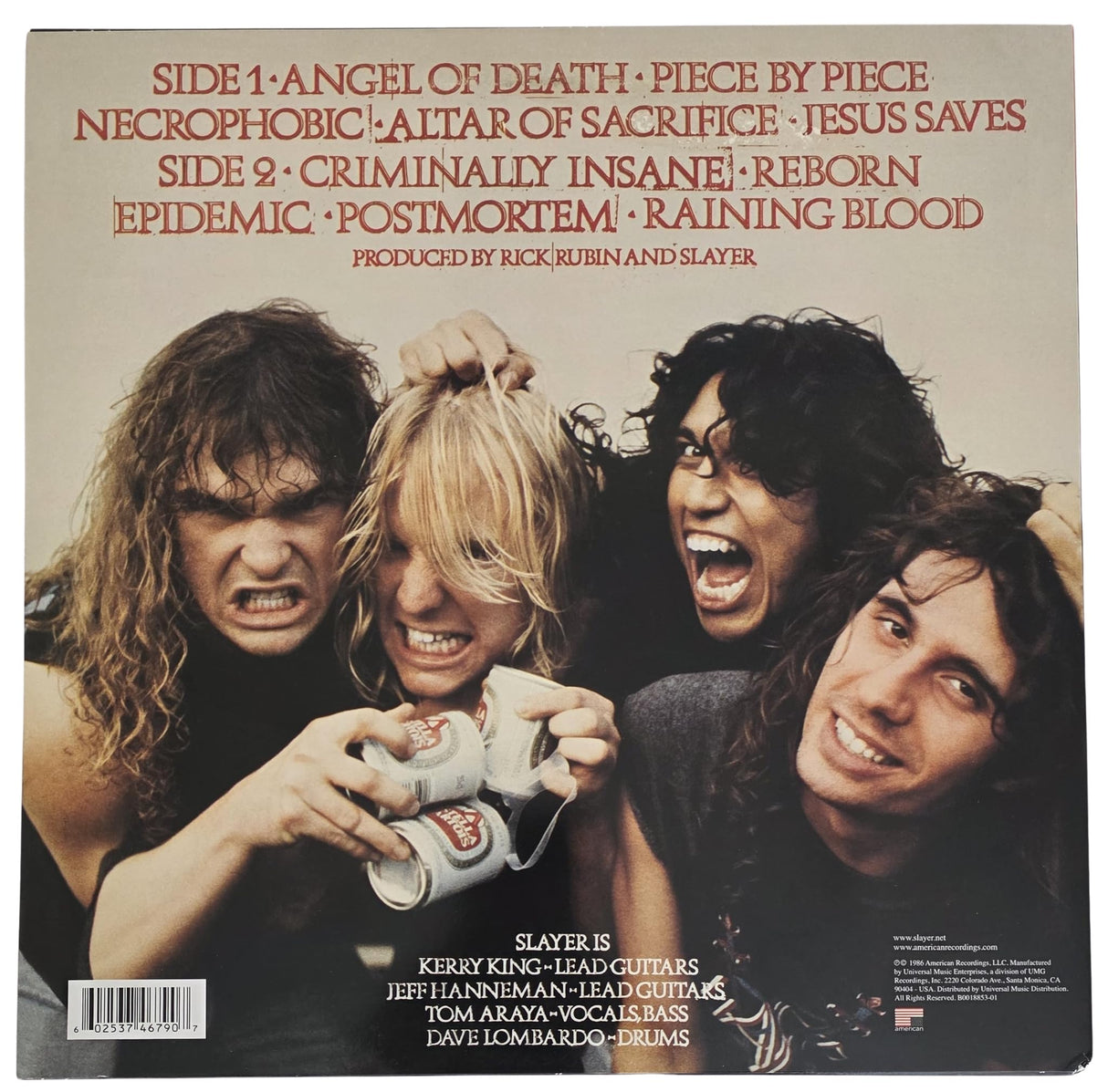 Kerry King Signed Slayer Reign in Blood Album COA Proof Autographed Vinyl Record