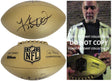 Kurt Warner Signed Gold Football Proof COA Autographed Arizona Cardinals St Louis Rams