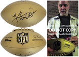 Kurt Warner Signed Gold Football Proof COA Autographed Arizona Cardinals St Louis Rams