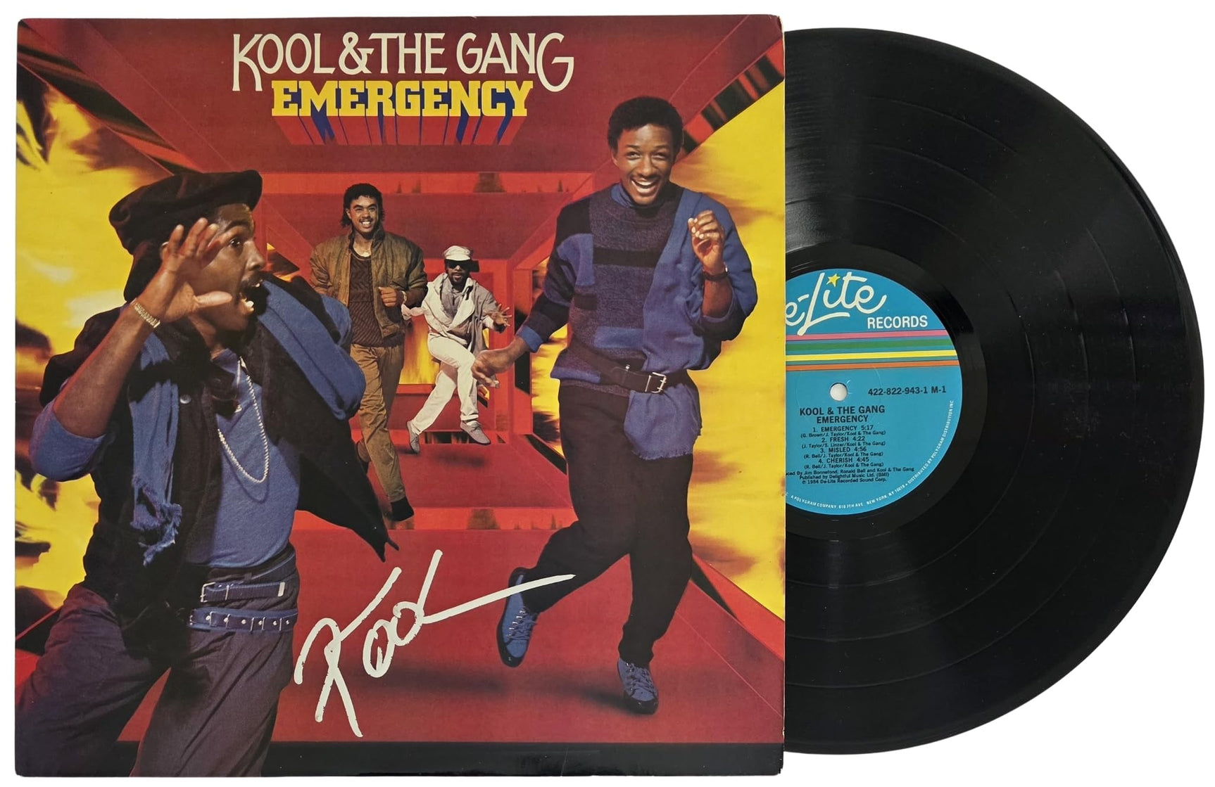 Robert Bell Signed Kool & the Gang Emergency Album COA Proof Autographed Vinyl Record