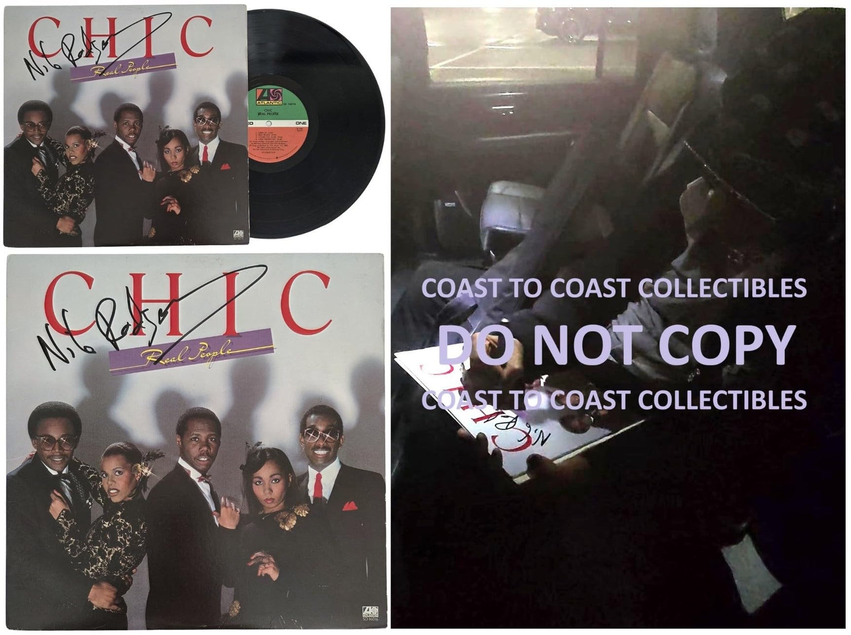 Nile Rodgers Signed Chic Real People Album COA Exact Proof Autographed Vinyl Record