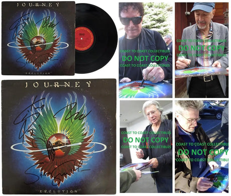 Journey Signed Infinity Album COA Proof Autographed Vinyl Record Steve Perry, Steve Smith, Neal Schon, Ross Valory