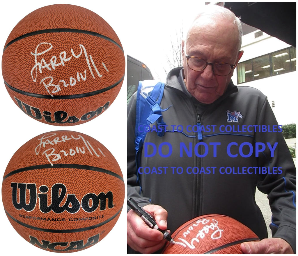 Larry Brown Signed Basketball COA Exact Proof Autographed Kansas Jayhawks