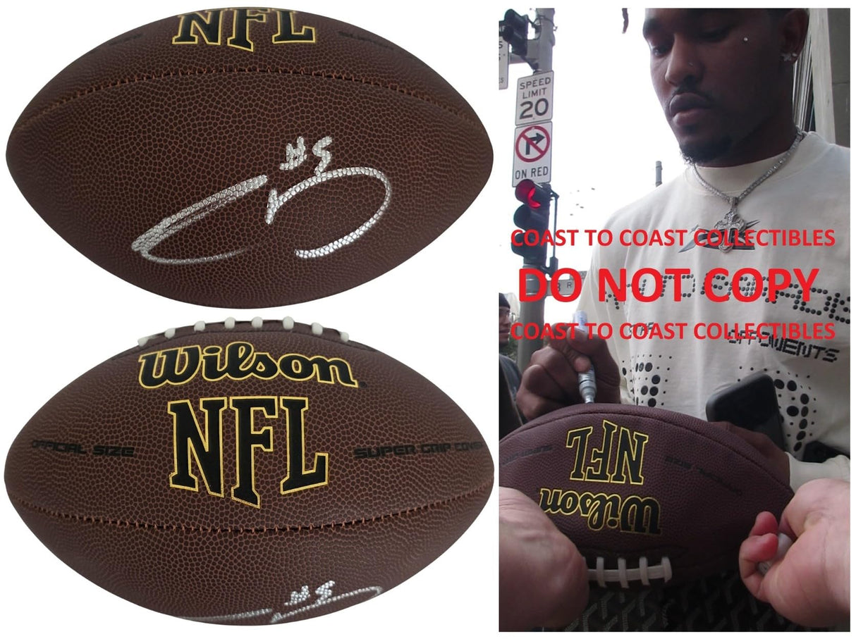 Rico Dowdle Signed Football Proof COA Autographed Dallas Cowboys Carolina Panthers