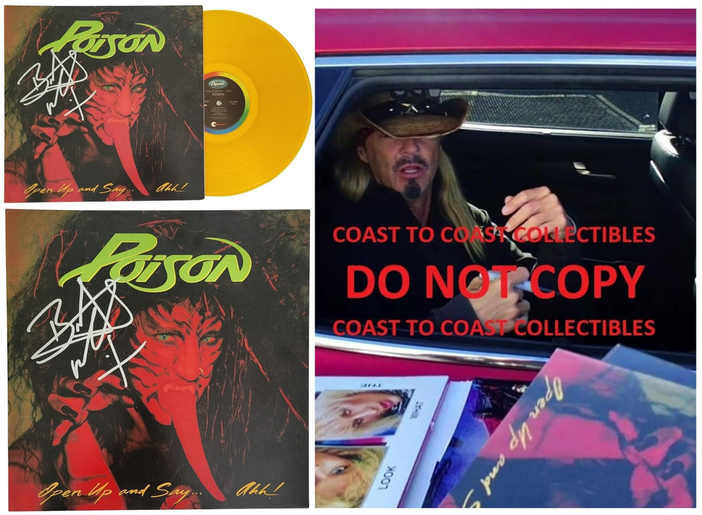 Bret Michaels Signed Poison Open Up and Say... Ahh! Album COA Proof Autographed Vinyl Record