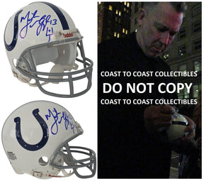 Mike Vanderjagt Signed Indianapolis Colts Mini Football Helmet COA Exact Proof Autographed