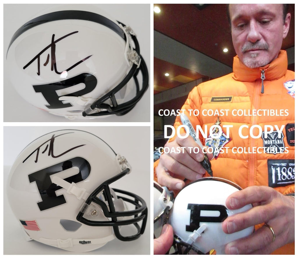 Tim McGraw Signed Permian Mini Helmet Proof COA Friday Night Lights Football Star