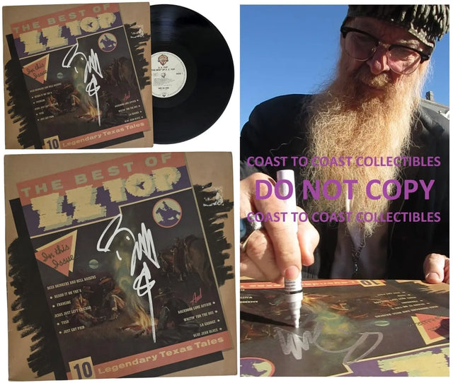 Billy Gibbons Signed The Best of ZZ Top Album COA Proof Autographed Vinyl Record