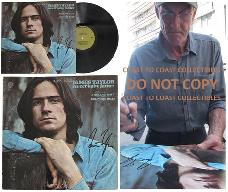 James Taylor signed Sweet Baby James album vinyl COA Exact Proof Autographed