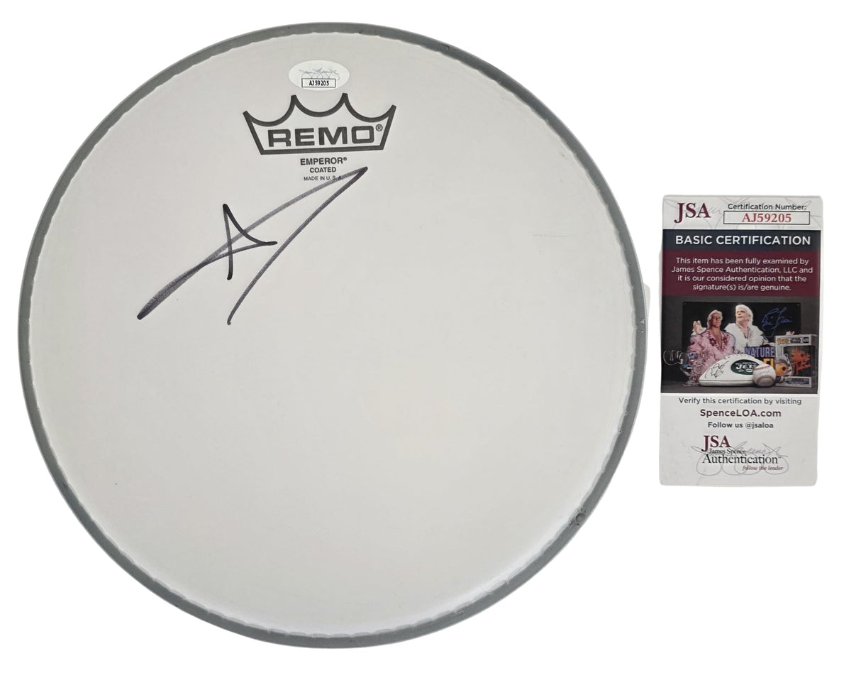 Andy Hurley Fall Out Boy Drummer Signed Drumhead JSA COA Autographed