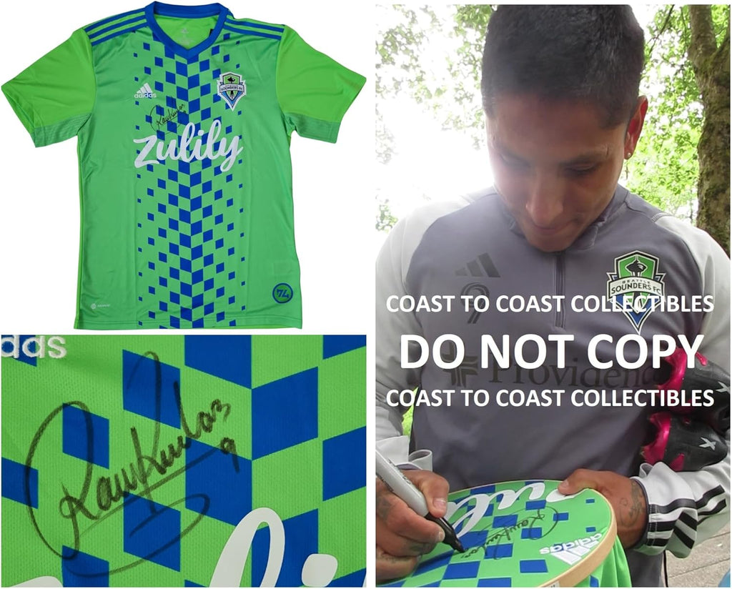 Raul Ruidiaz signed Seattle Sounders FC soccer jersey COA proof autographed