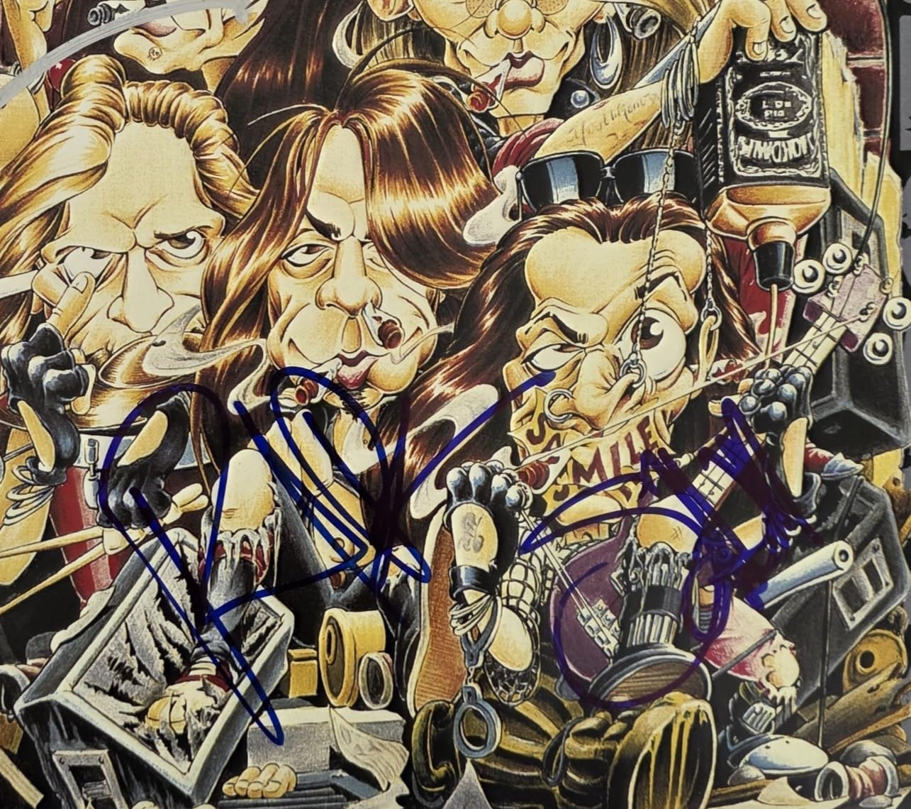 Skid Row Band Signed B - Side Ourselves Album COA Proof Autographed Vinyl Record Sabo,Hill,Bolan,Bach