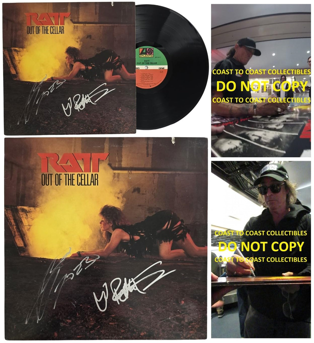 Stephen Pearcy Warren DeMartini Signed Ratt Out of the Cellar Album Proof Autographed Vinyl Record
