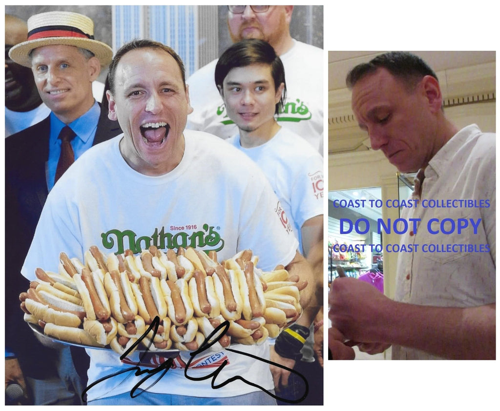 Joey Chestnut Signed 8x10 Photo Nathan Hot Dog World Champion Proof Autographed Star..