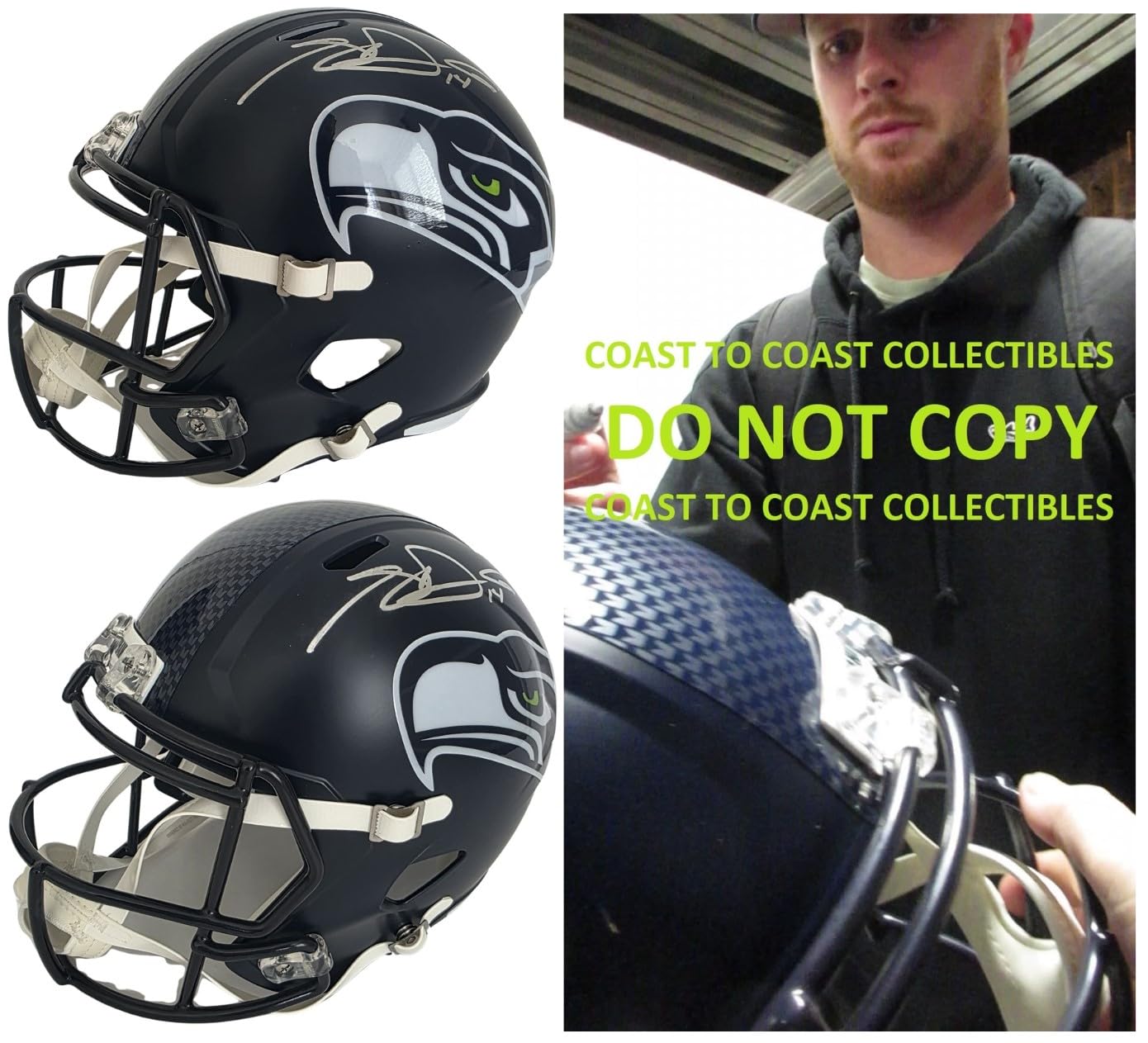 Seattle Seahawks Full Size Helmet Sam Darnold Signed Seahawks