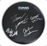 Great White Band Signed 10'' Drumhead COA Exact Proof Autographed Rock Band