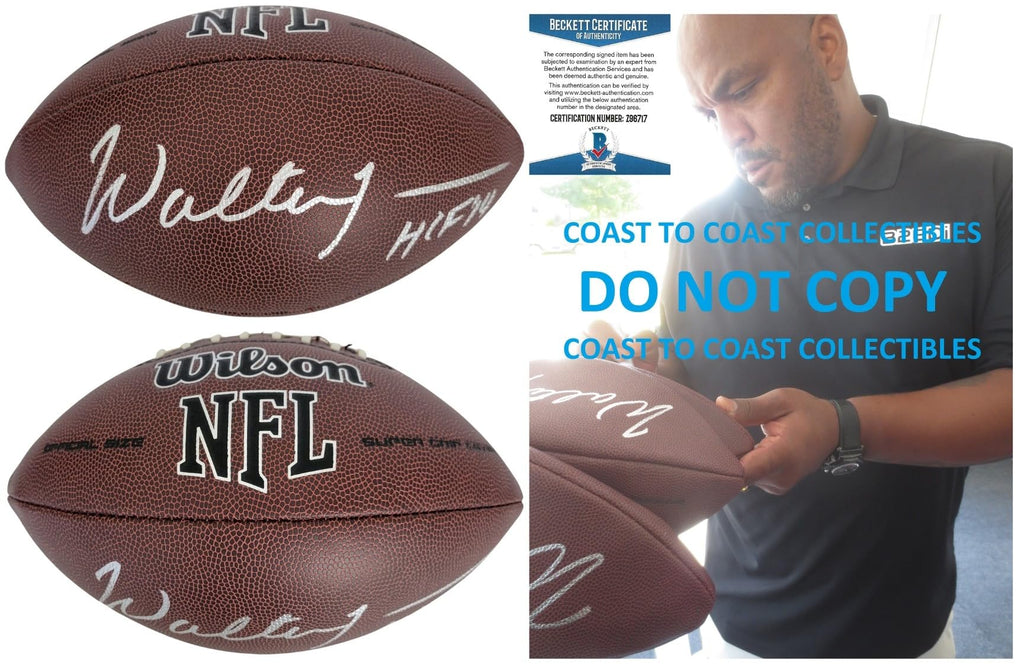 Walter Jones Signed Football COA Proof Seattle Seahawks FSU HOF Autographed