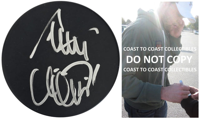 Antti Niemi Signed Hockey Puck COA Proof Autographed Canadiens Blackhawks Sharks