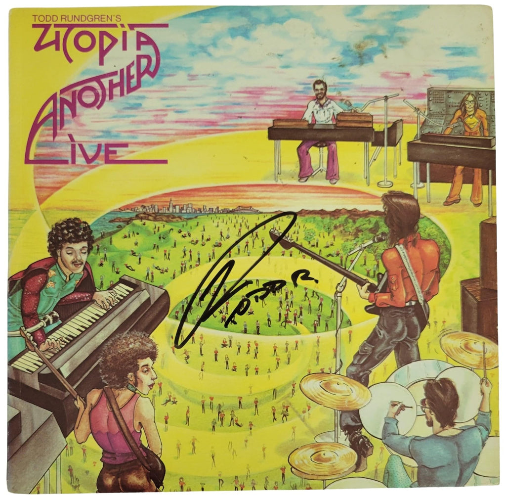 Todd Rundgren Signed Utopia Another Live Album Vinyl Record Proof Autographed