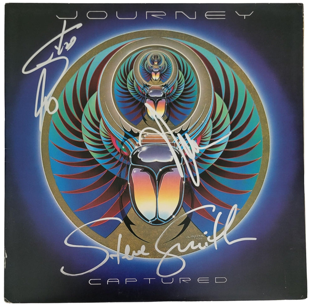 Journey Signed Captured Album COA Proof Autographed Vinyl Record Steve Perry, Steve Smith, Neal Schon STAR