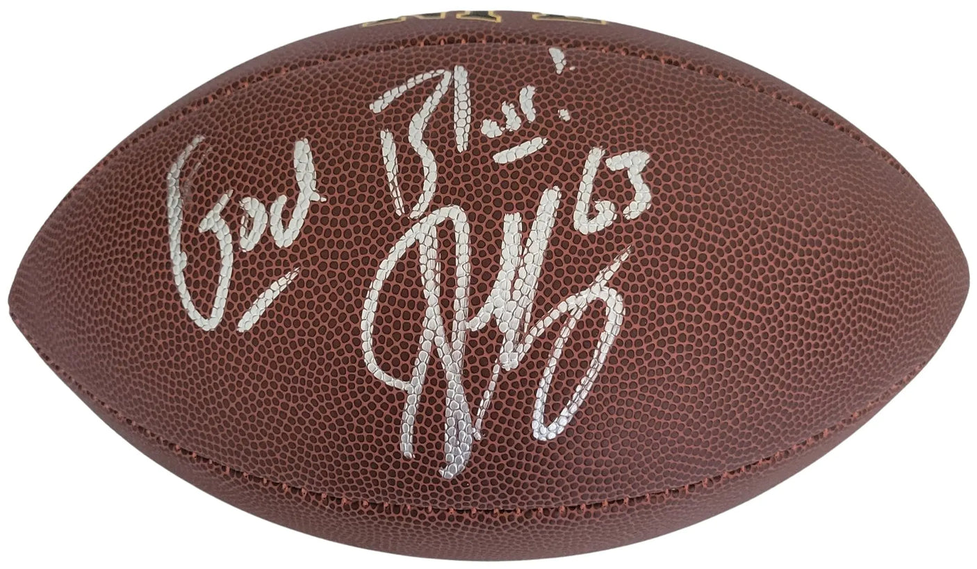 Jeff Saturday Signed Football Proof COA Autographed Indianapolis Colts Packers