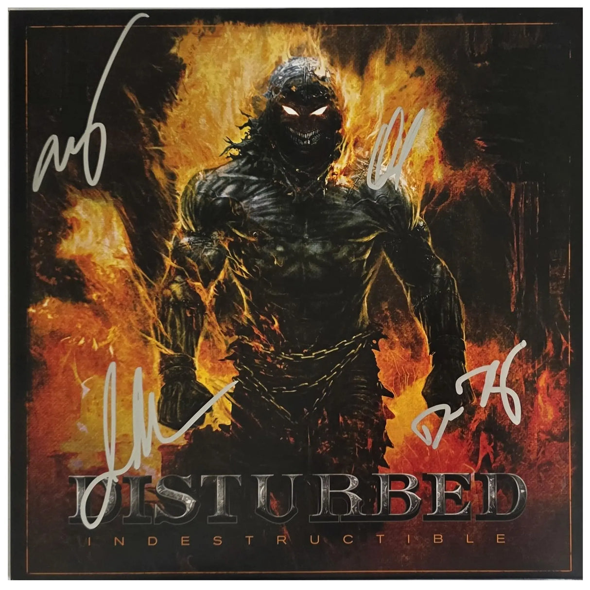 Disturbed Band Signed Indestructible Album COA Proof Autographed Vinyl Record David Draiman,Dan Donegan,Mike Wengren,John Moyer