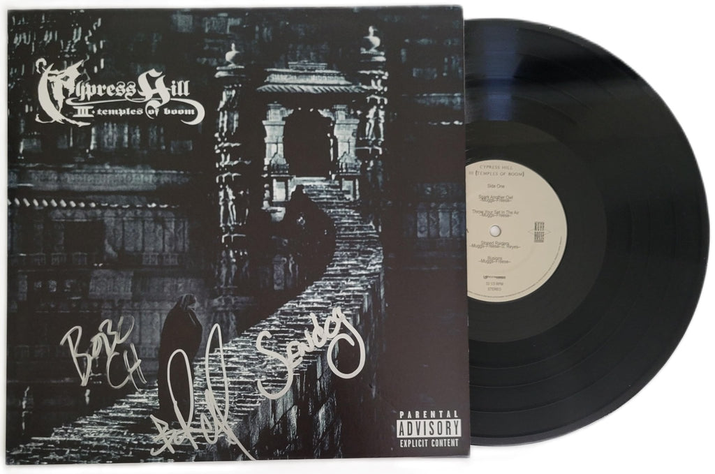 Cypress Hil Signed Temples of Boom Album COA Autographed Vinyl Record Proof Sen Dog,B - Real,Eric Bobo