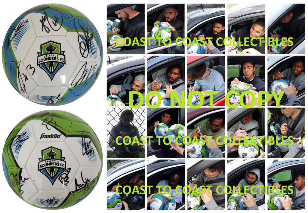 2024 Seattle Sounders FC Team Signed Logo Soccer Ball Proof COA Autographed