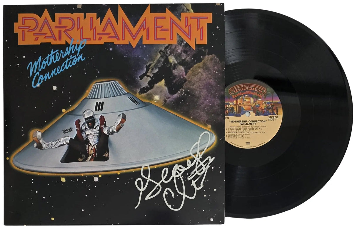 George Clinton Signed Parliament Mothership Connection Album COA Proof Autographed Vinyl Record