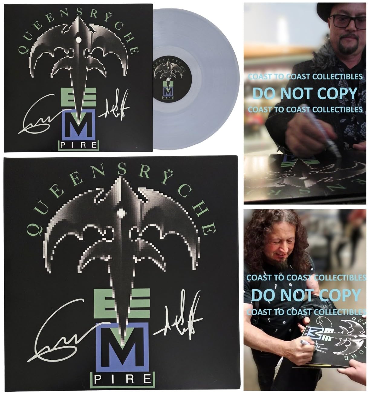 Geoff Tate Signed Queensryche Empire Album COA Proof Autographed Vinyl Record Michael Wilton