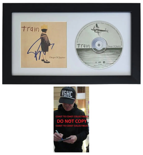 Patrick Monahan Signed Train Drops of Jupiter CD COA Proof Autographed Framed CD STAR