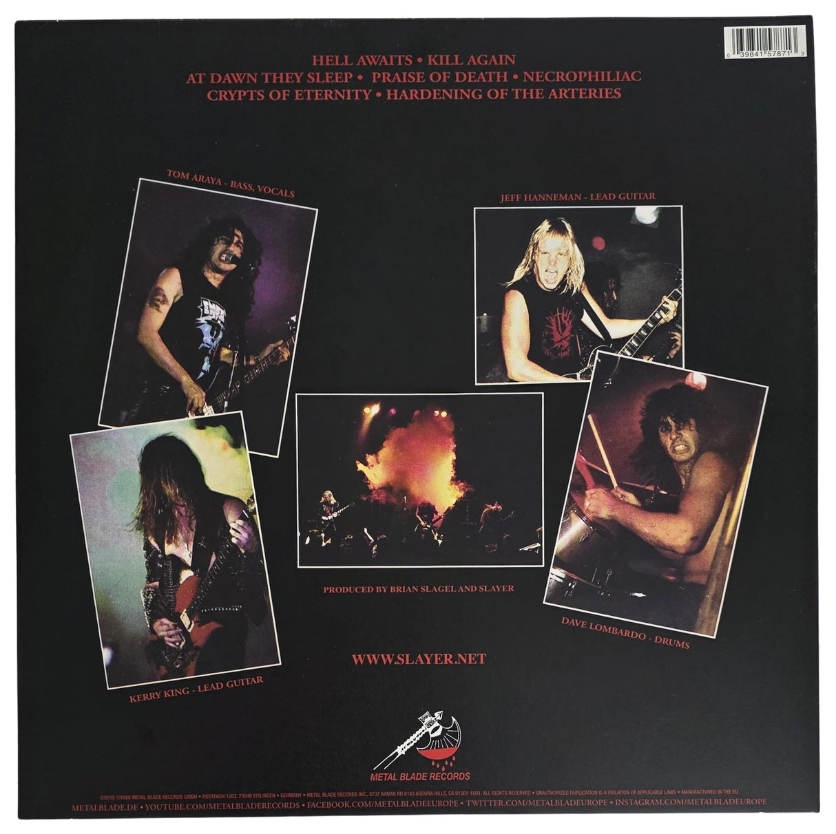 Kerry King Signed Slayer Hell Awaits Album COA Proof Autographed Vinyl Record