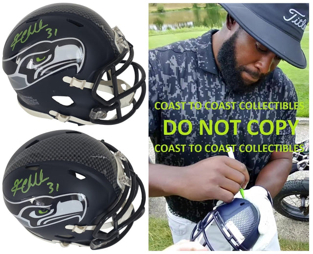 Kam Chancellor Signed Seattle Seahawks Mini Football Helmet Proof COA Autographed.
