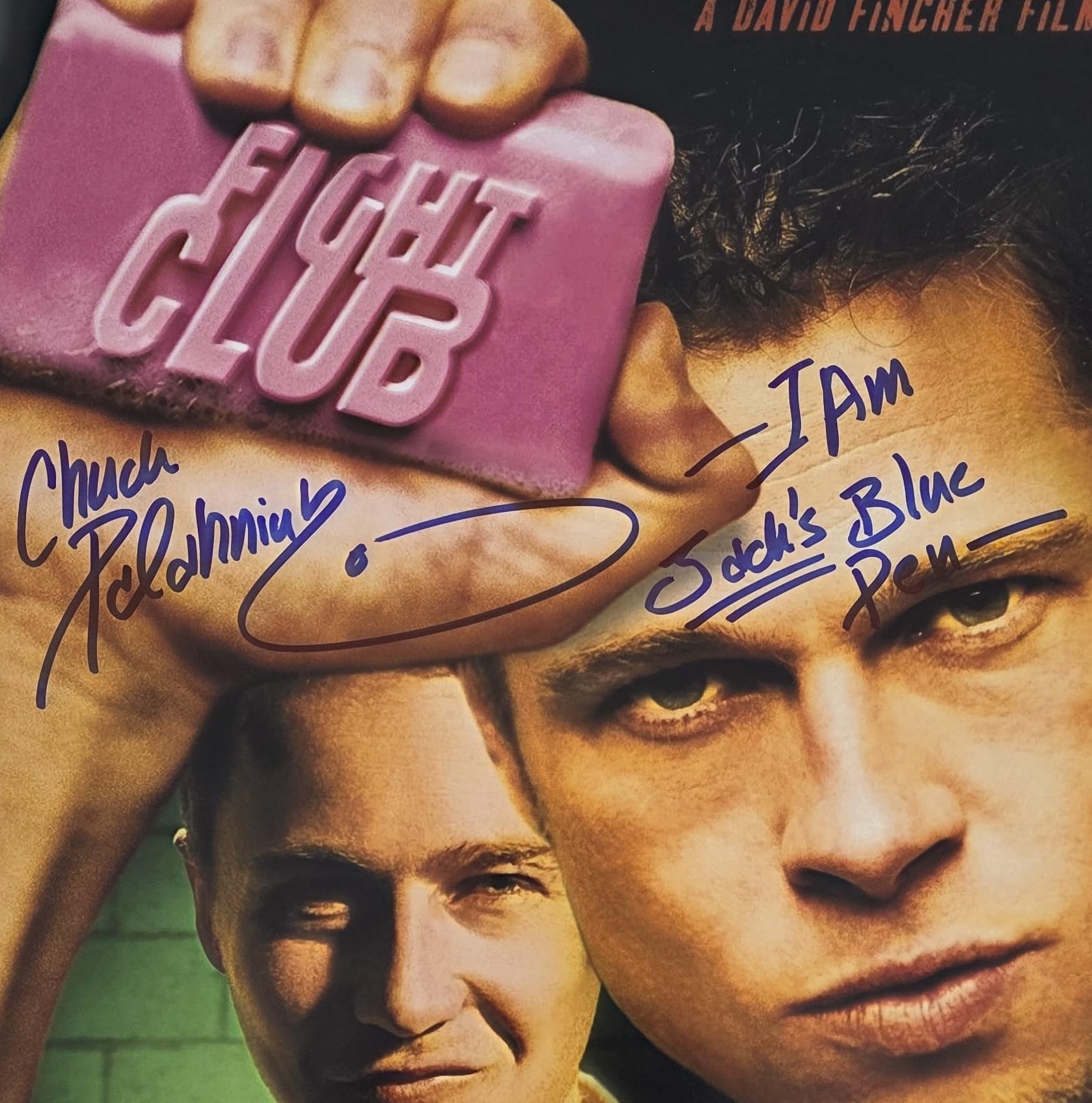 Chuck Palahniuk Signed 12x18 Fight Club Movie Poster Photo Beckett Proof Autographed