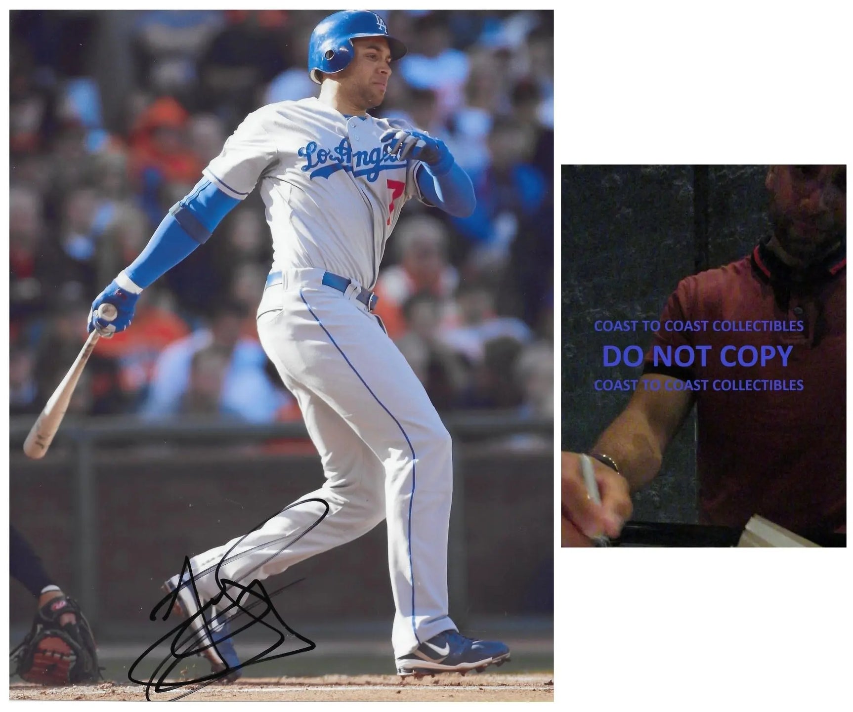 James Loney Signed LA Dodgers Baseball 8x10 Photo Proof COA Autographed..