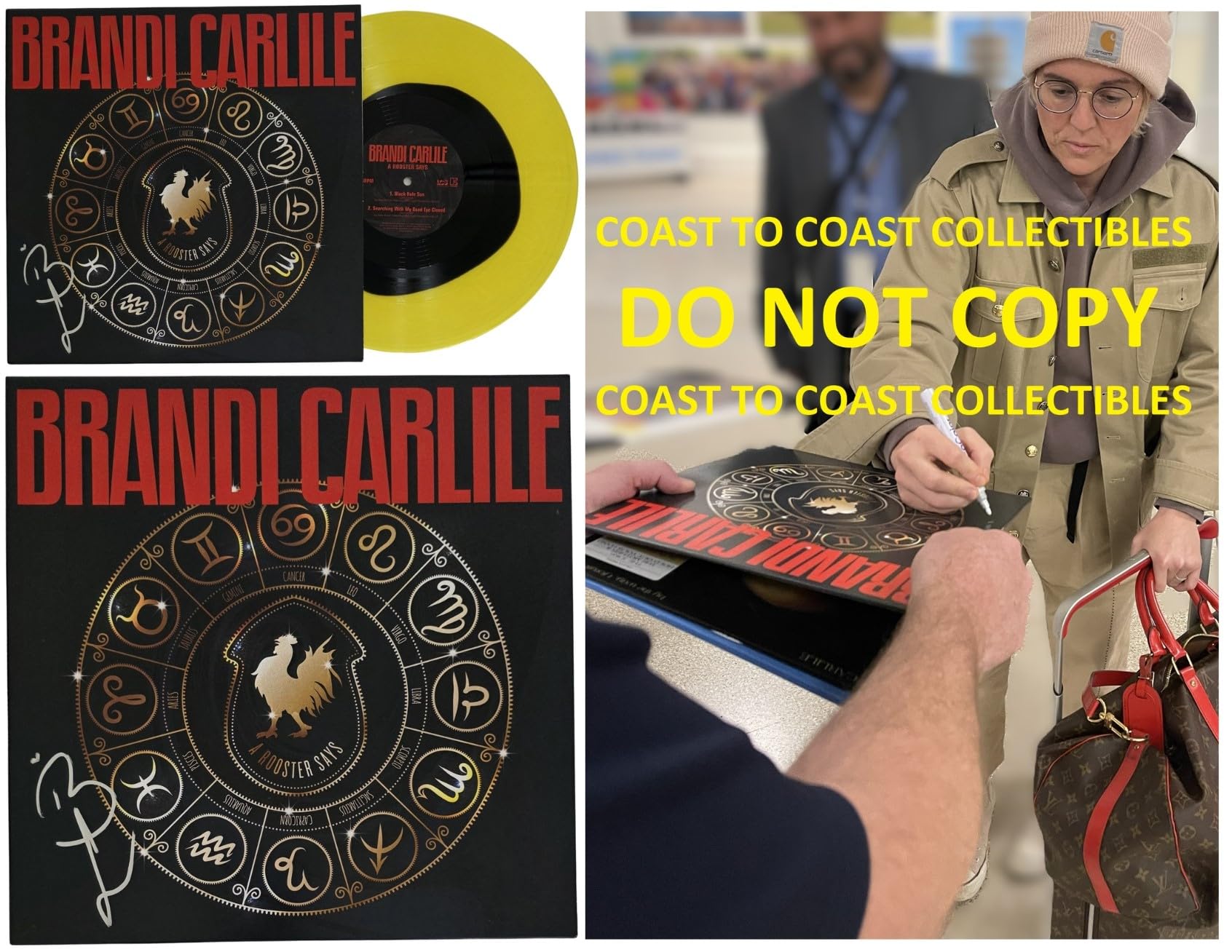 Brandi Carlile Signed A Rooster Says Album Proof COA Autographed Vinyl Record