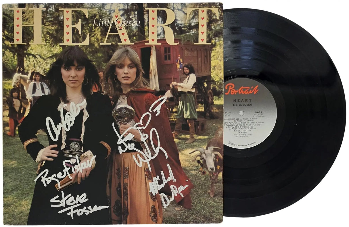 Heart Band Signed Little Queen Album Proof COA Nancy Wilson Ann Wilson Autographed Vinyl Record