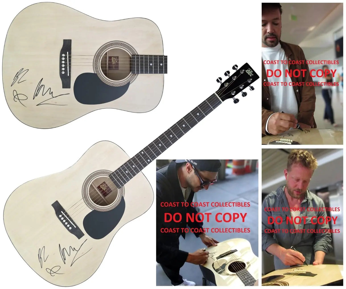 Mumford & Sons Band Signed Full Size Acoustic Guitar COA Exact Proof Autographed