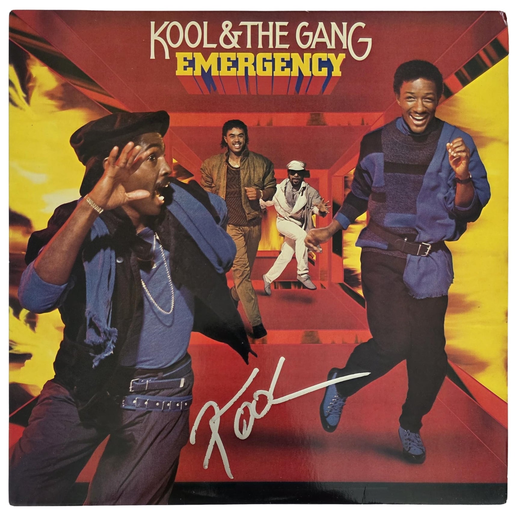 Robert Bell Signed Kool & the Gang Emergency Album COA Proof Autographed Vinyl Record