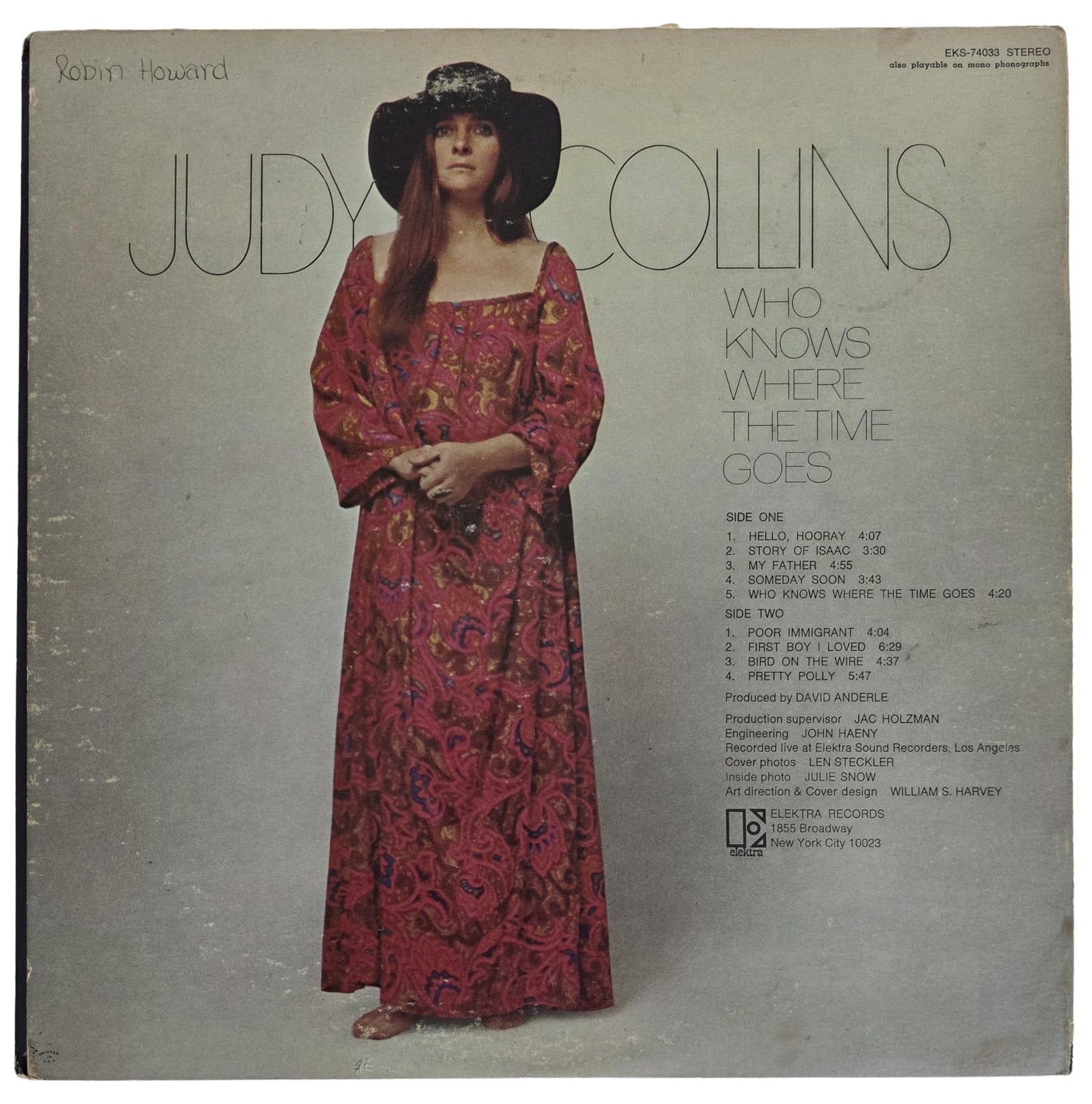 Judy Collins Signed Who Knows Where the Time Goes Album Proof Autographed Vinyl Record