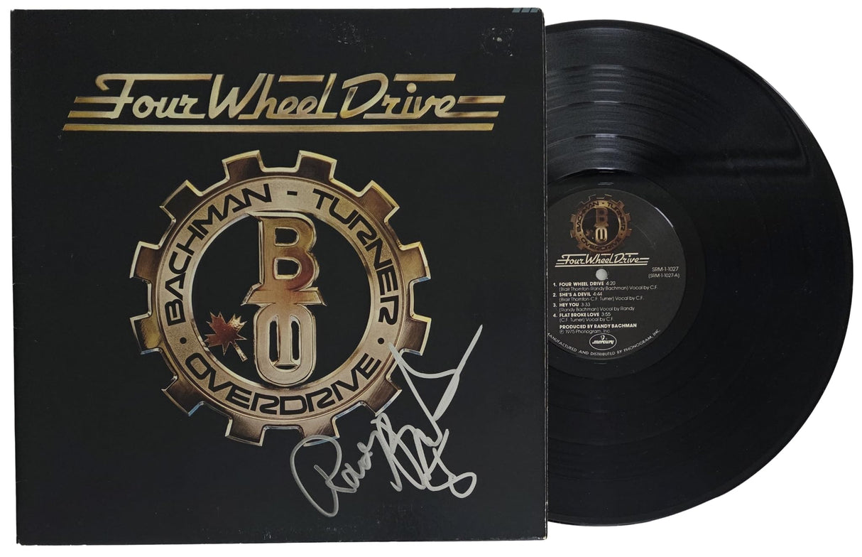 Randy Bachman Signed Bachman - Turner Overdrive Four Wheel Drive Album, Autographed Vinyl Record LP with COA and Proof