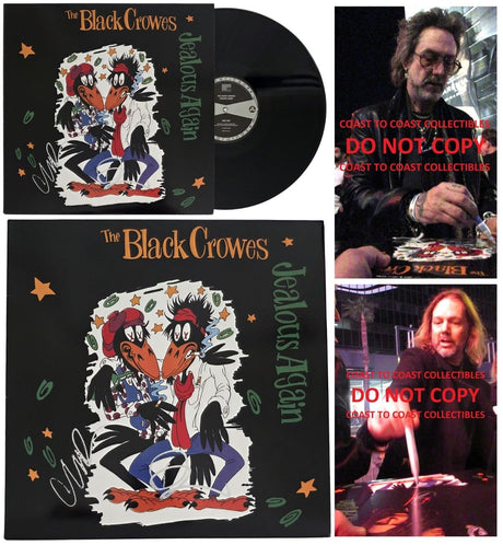 The Black Crowes Signed Jealous Again Album COA Proof Autographed Vinyl Record Chris Robinson & Rich Robinson