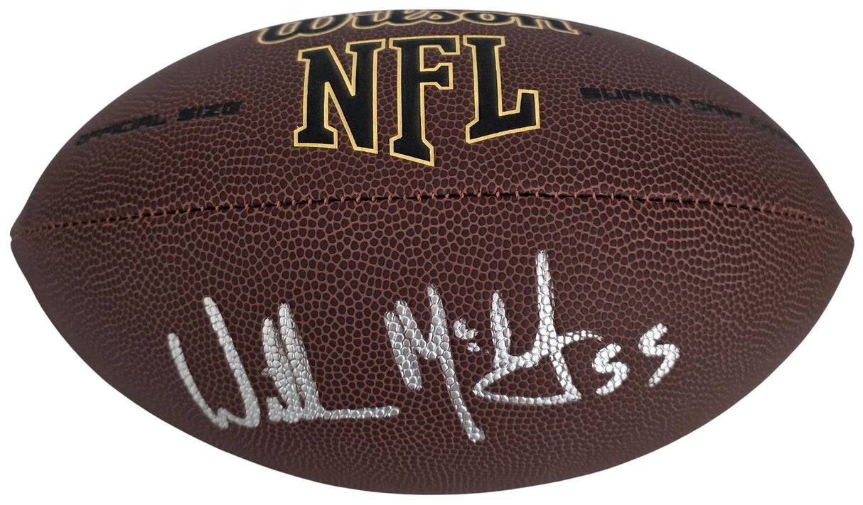 Willie McGinest signed football proof COA autographed New England Patriots USC Trojans