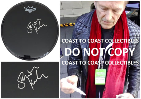 Simon Kirke Signed 12'' Remo Drumhead COA Exact Proof Autographed Bad Company