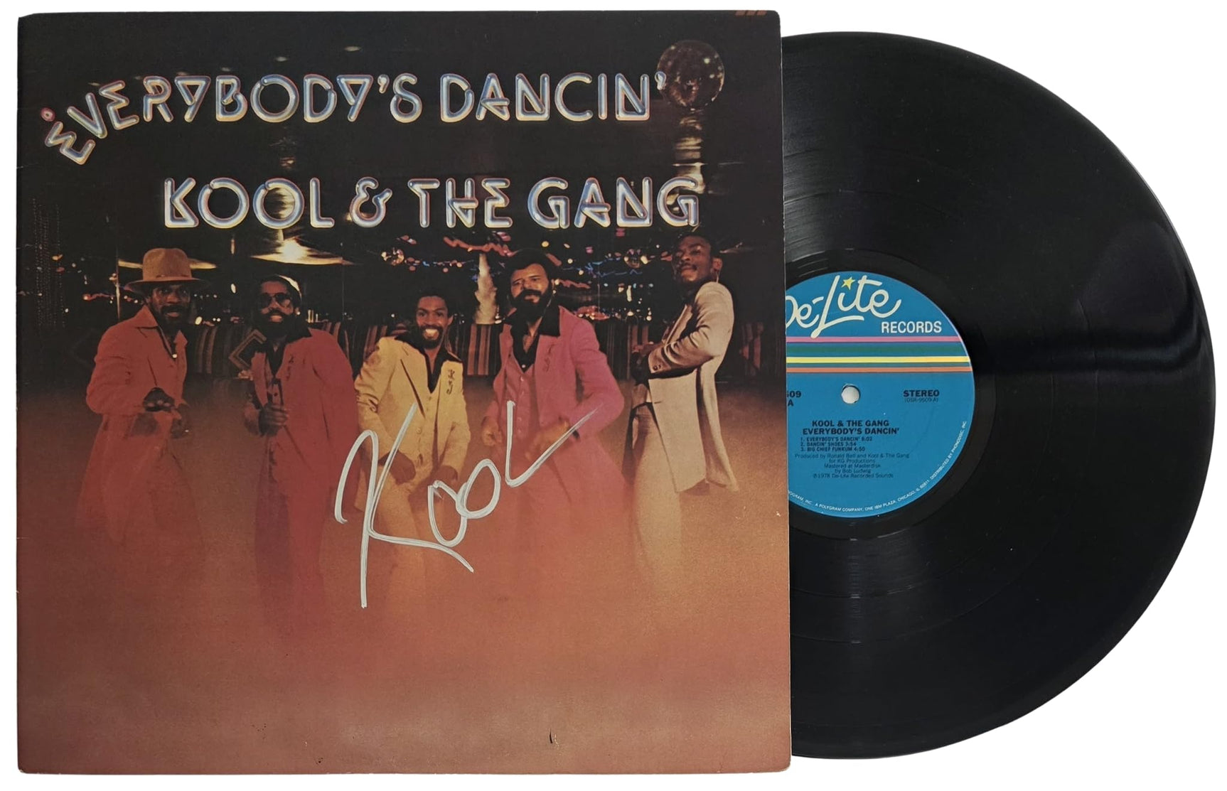 Robert Bell Signed Kool & the Gang Everybodys Dancin Album COA Proof Autographed Vinyl Record