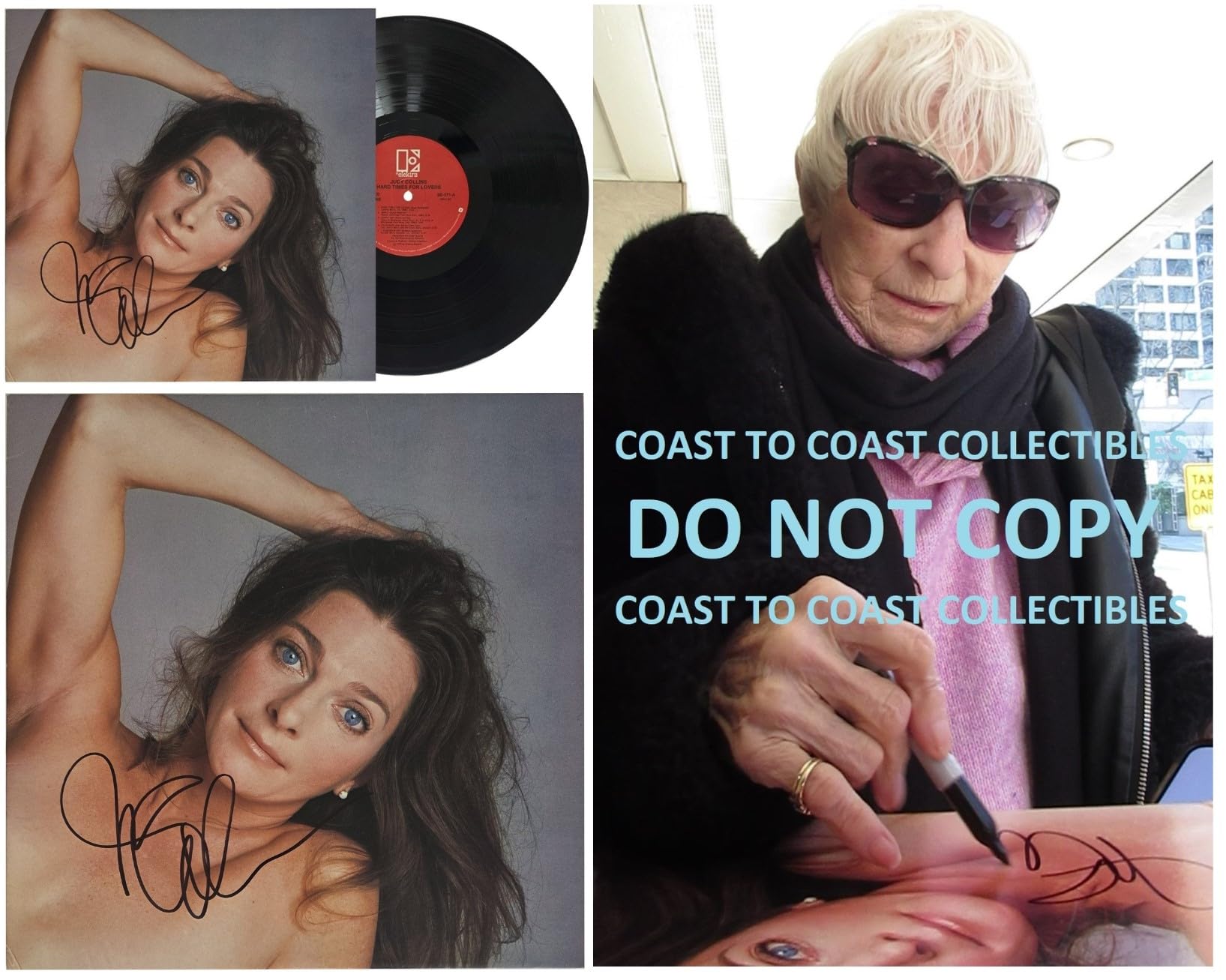 Judy Collins Signed Hard Times for Lovers Album COA Proof Autographed Vinyl Record