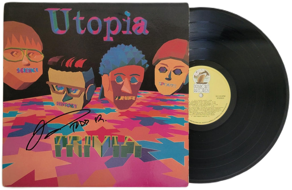 Todd Rundgren Signed Utopia Trivia Album Vinyl Record Proof Autographed