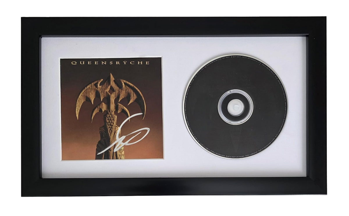 Geoff Tate Signed Queensryche Promised Land CD Framed COA Proof Autographed Framed CD 12x7